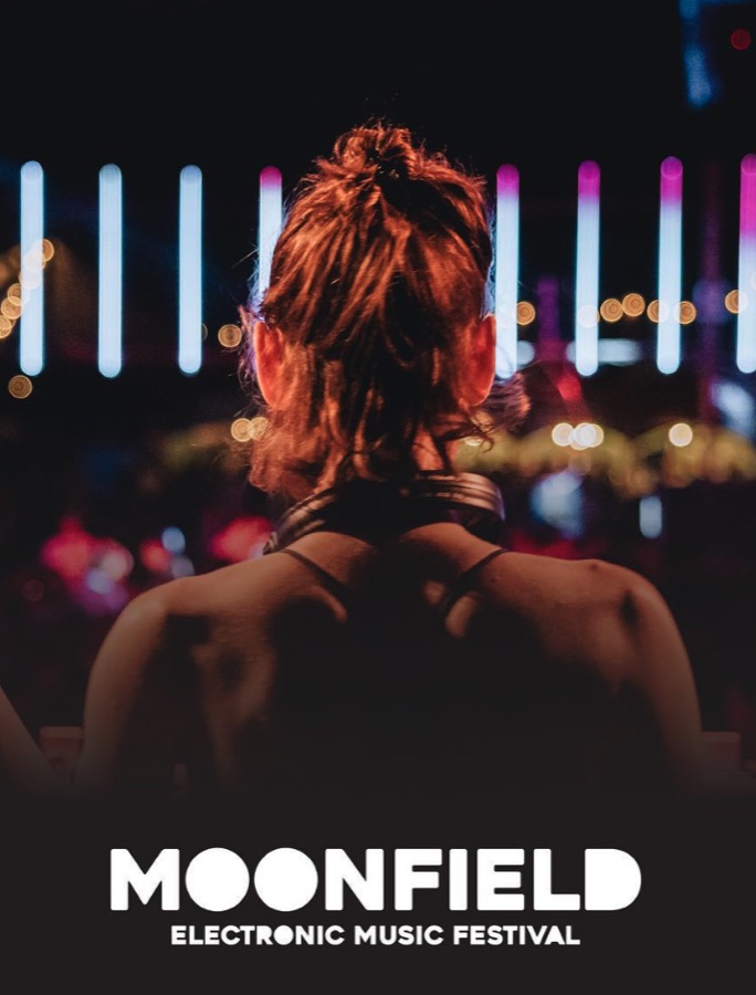 Moonfield festival poster with the LED light bars