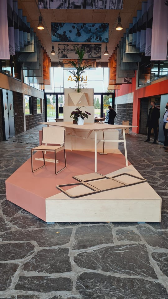 Plywood furniture at the PhD defense exhibition